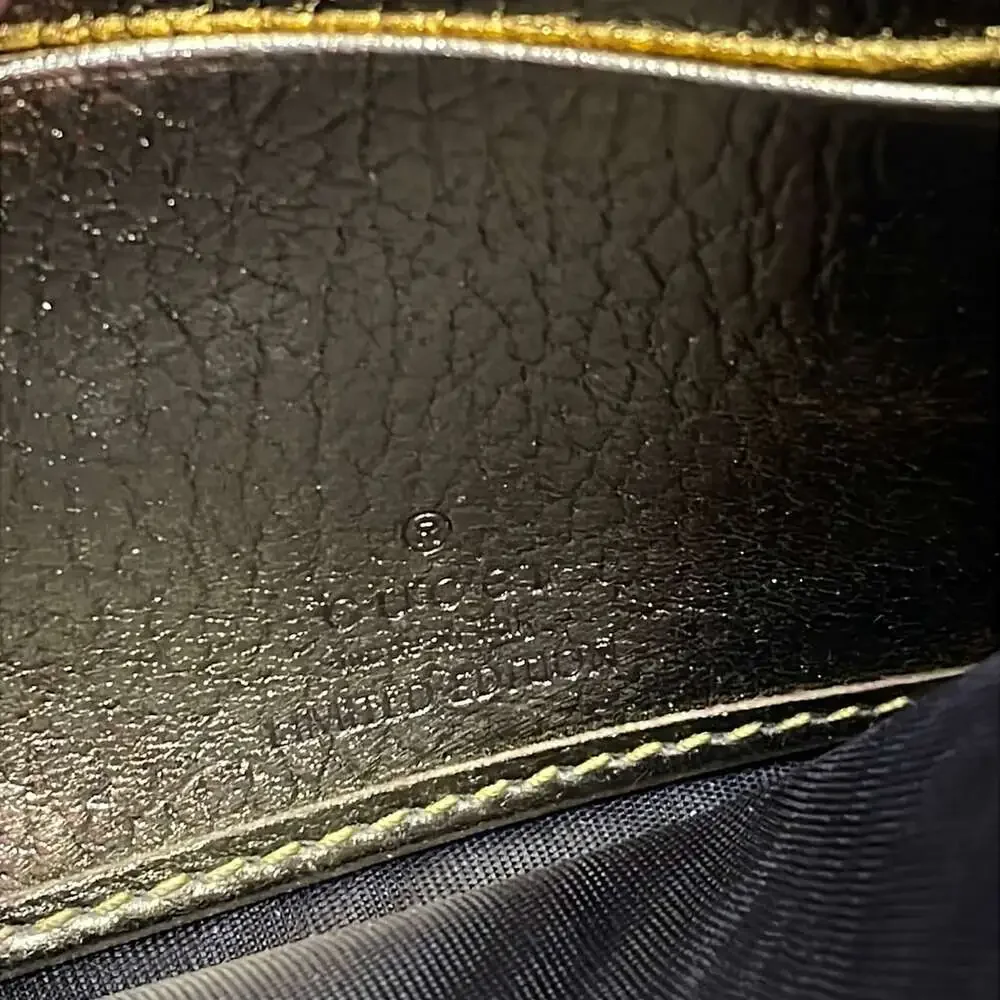 Gucci GG Marmont Long Wallet 456116 Gold Beige Dark Brown Leather PVC - Picture 6 of 8